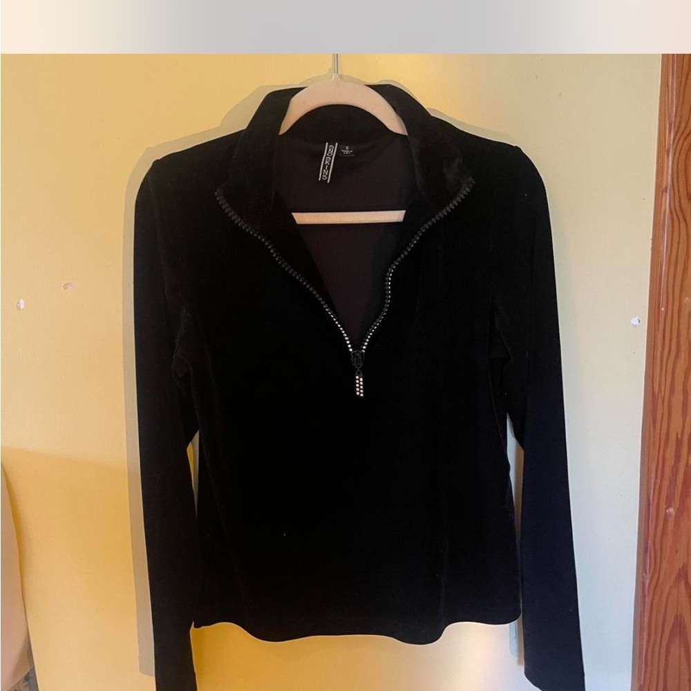 Black Zip-Up Women’s Top